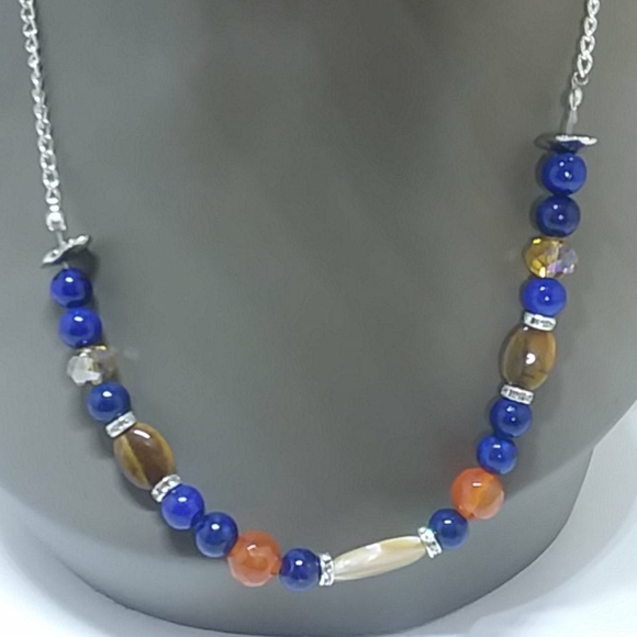 Necklace Set (Tiger's eye, Lapis,Agate,MOP) - Picture 3 of 7